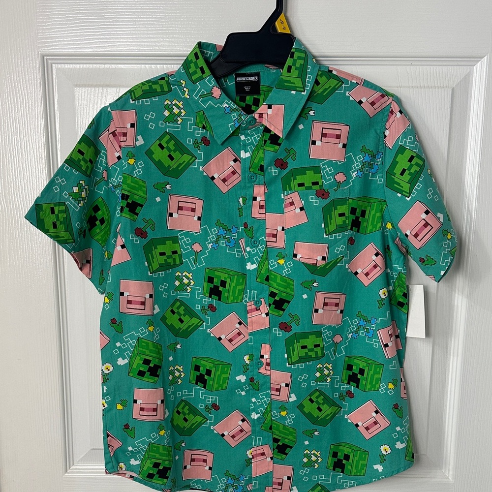Minecraft Kids Shirt - Green and Pink